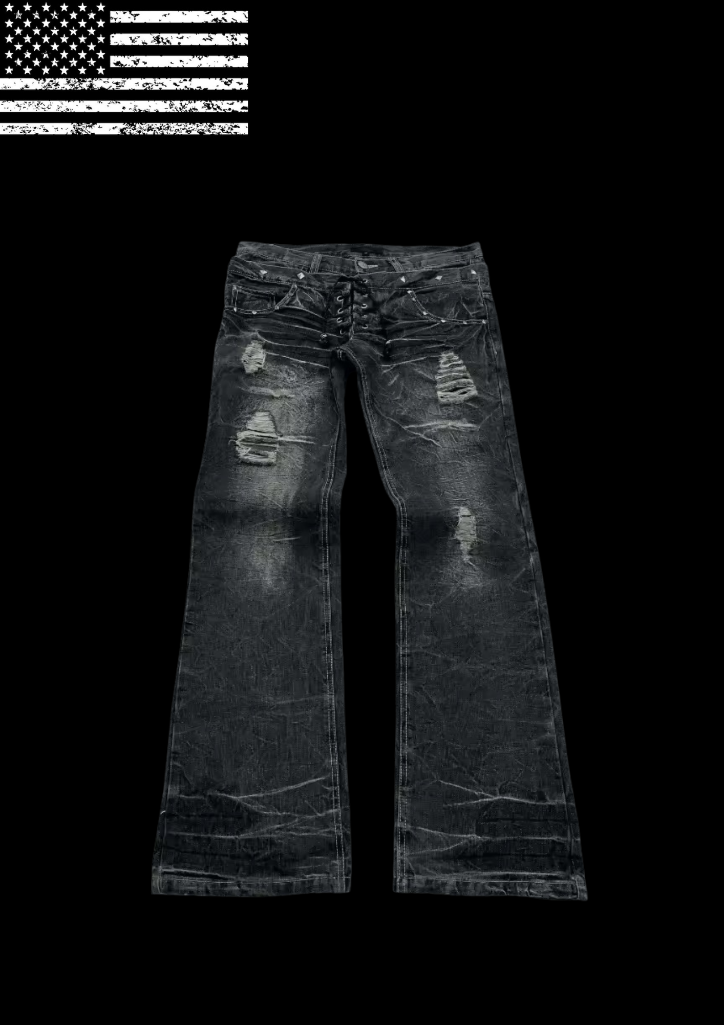STRXSSED’ FLARED JEANS 𖦏
