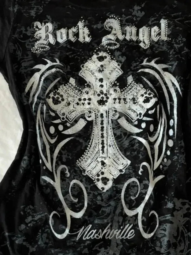Rock Angel Y2K Bluzka