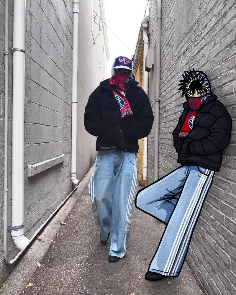 Y2K Jeansy w paski