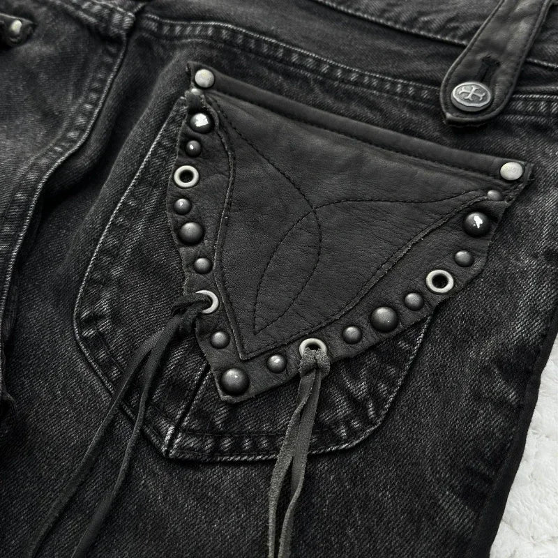Czarne Flared Jeans Y2K