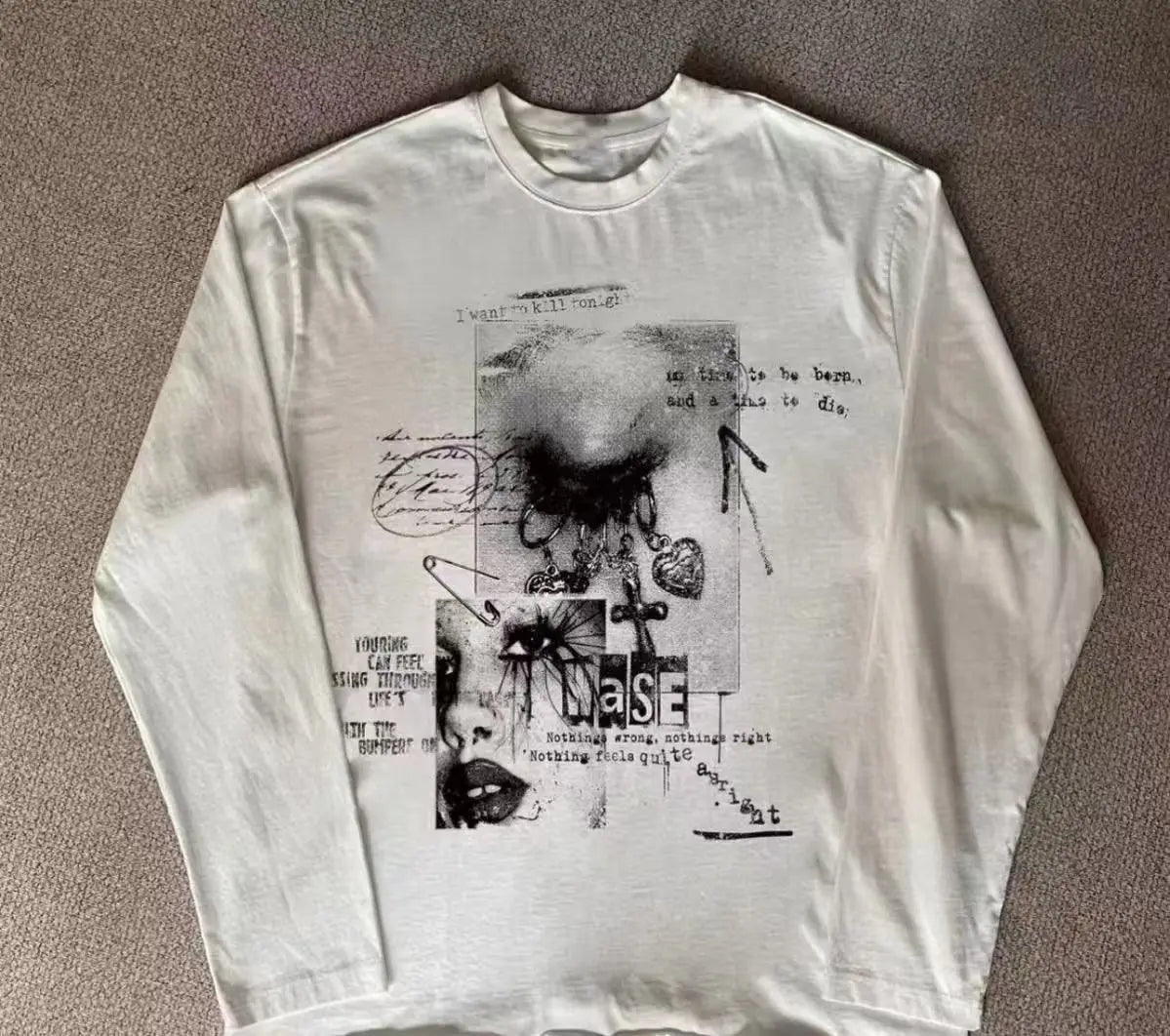 Y2K Biały Longsleeve
