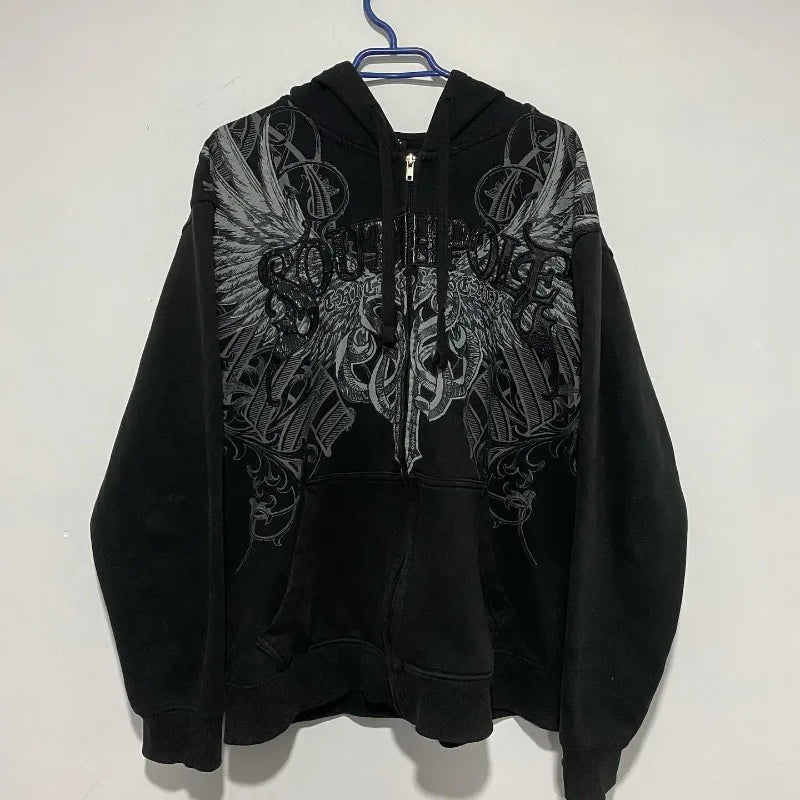 Czarna Y2K Bluza