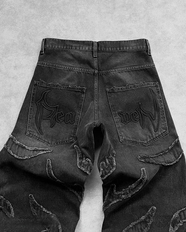 Czarne Baggy Jeans Y2K