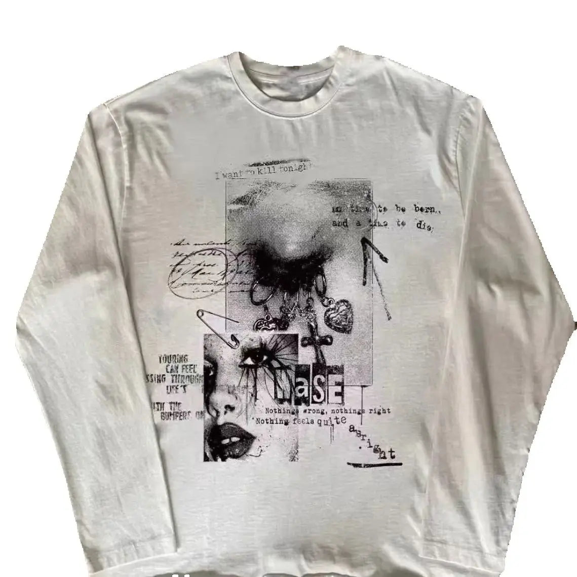 Y2K Biały Longsleeve