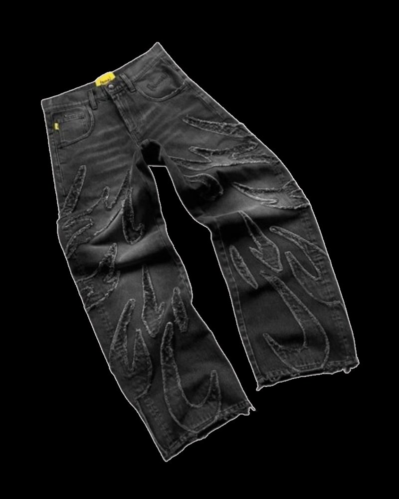 Czarne Baggy Jeans Y2K